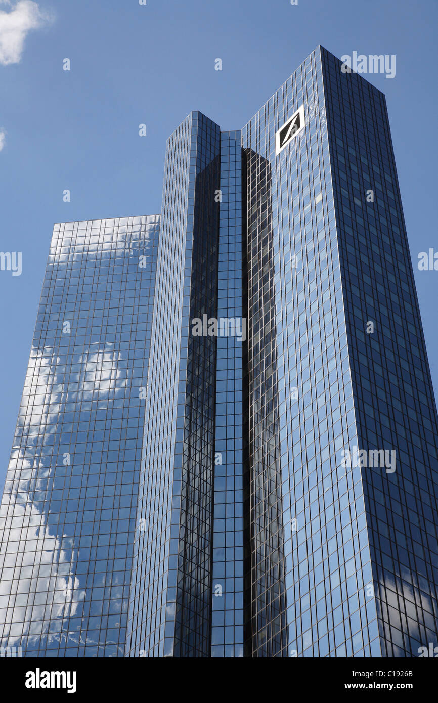 Deutsche Bank, office tower block, corporate headquarters, Frankfurt am Main, Hesse, Germany, Europe Stock Photo