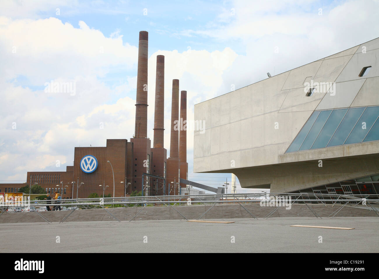 Volkswagen factory and Pheno, Wolfsburg, Lower Saxony, Germany, Europe Stock Photo