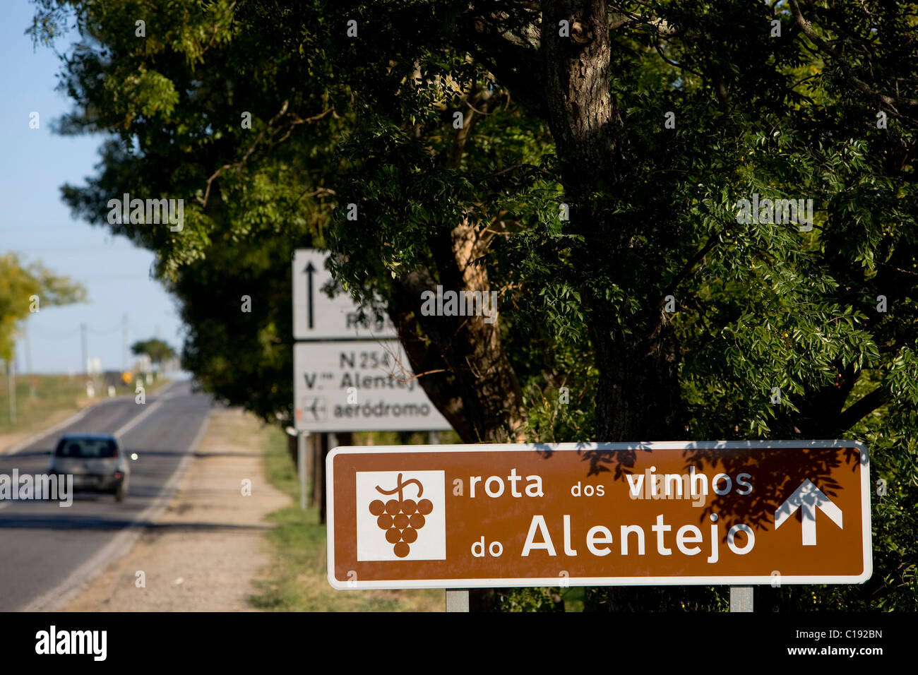 Information sign, Wine Route, Alentejo, Portugal, Europe Stock Photo