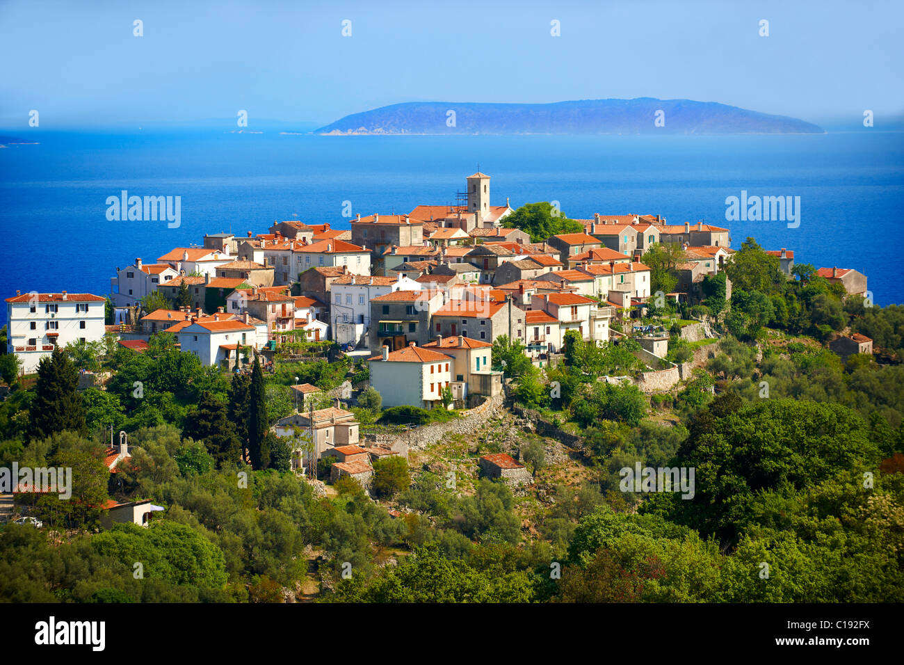 Beli hill town, Cres Island, Croatia Stock Photo