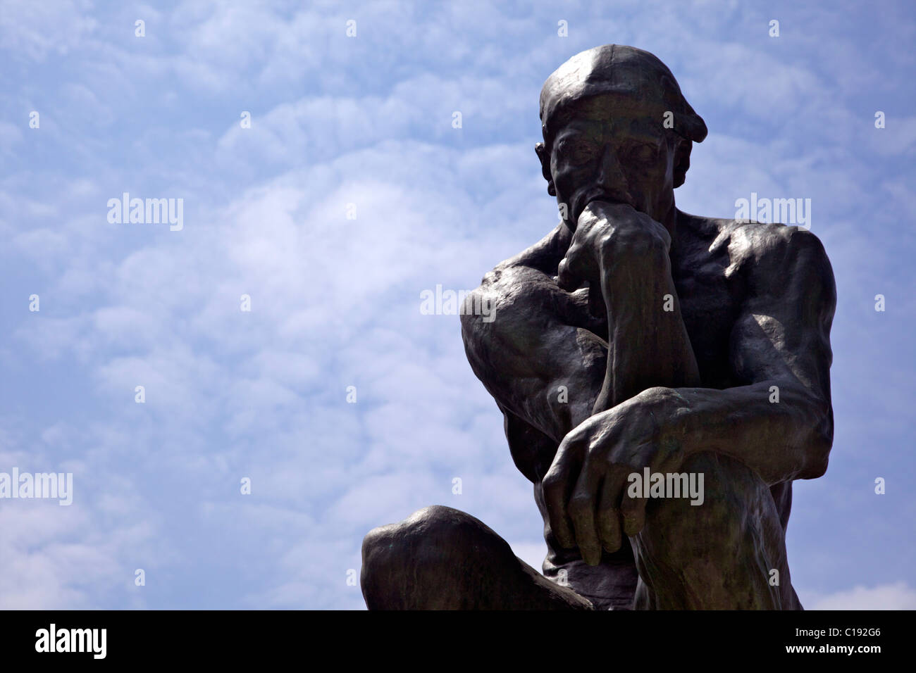 Le Penseur, The Thinker, by Auguste Rodin in the garden of the Rodin Museum, Paris, france, Europe, EU Stock Photo