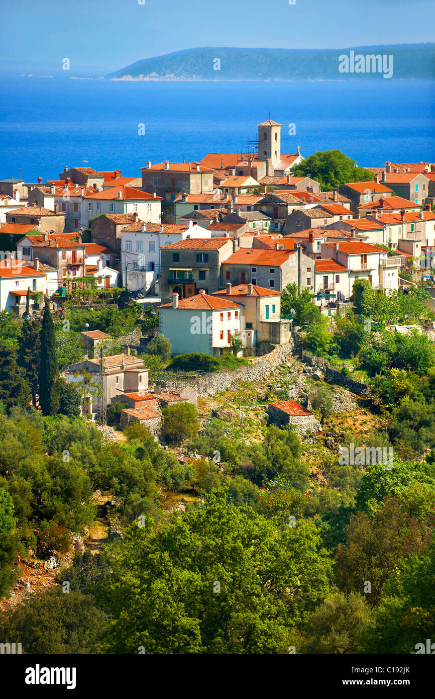 Beli hill town, Cres Island, Croatia Stock Photo