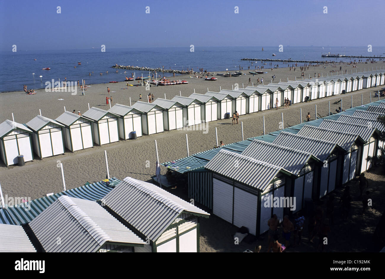 Italy, Veneto, Venice, Lido Island, Grand Hotel beach Stock Photo