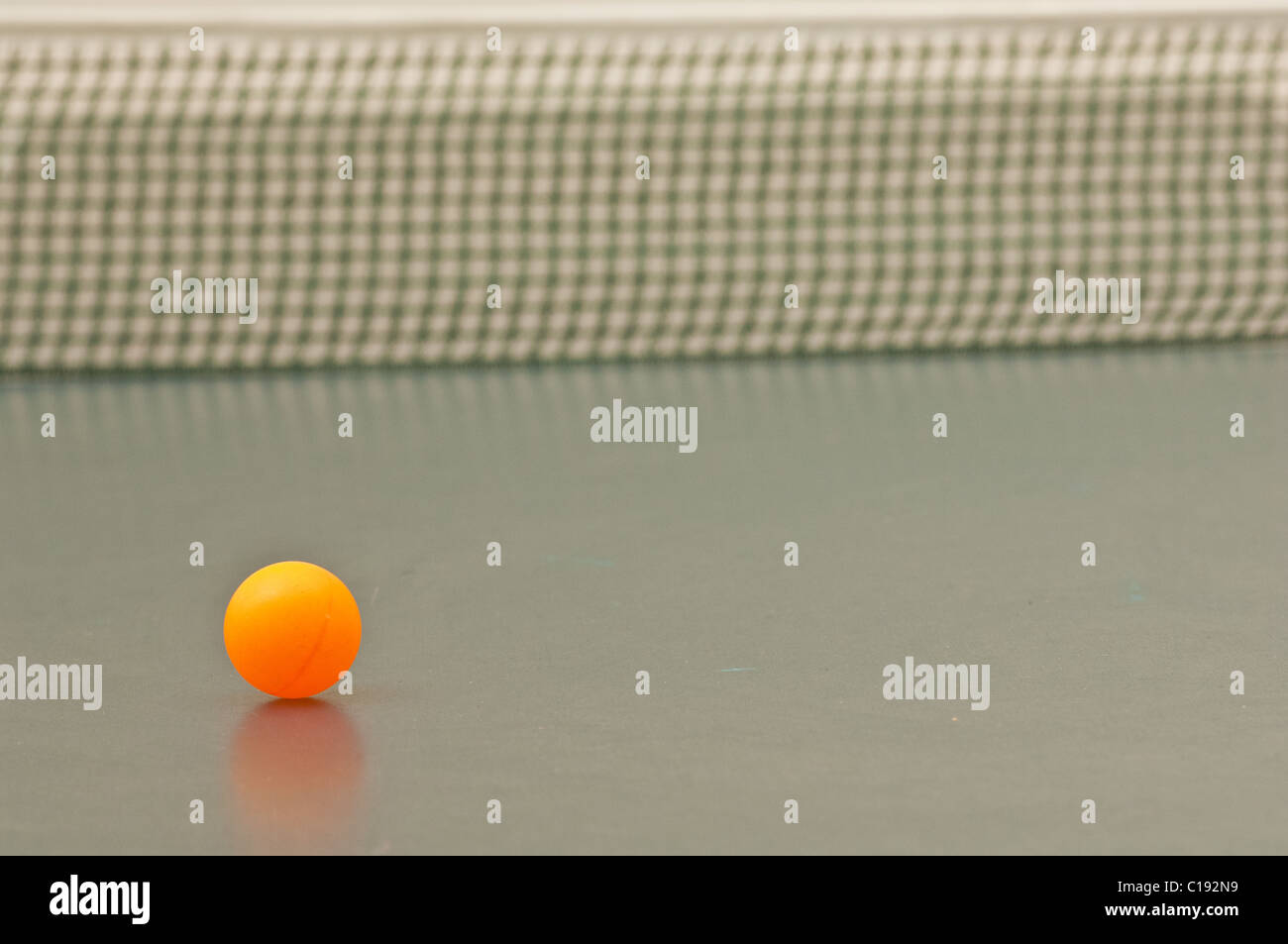 Horizontal foto of table tennis ball on tennis table Stock Photo