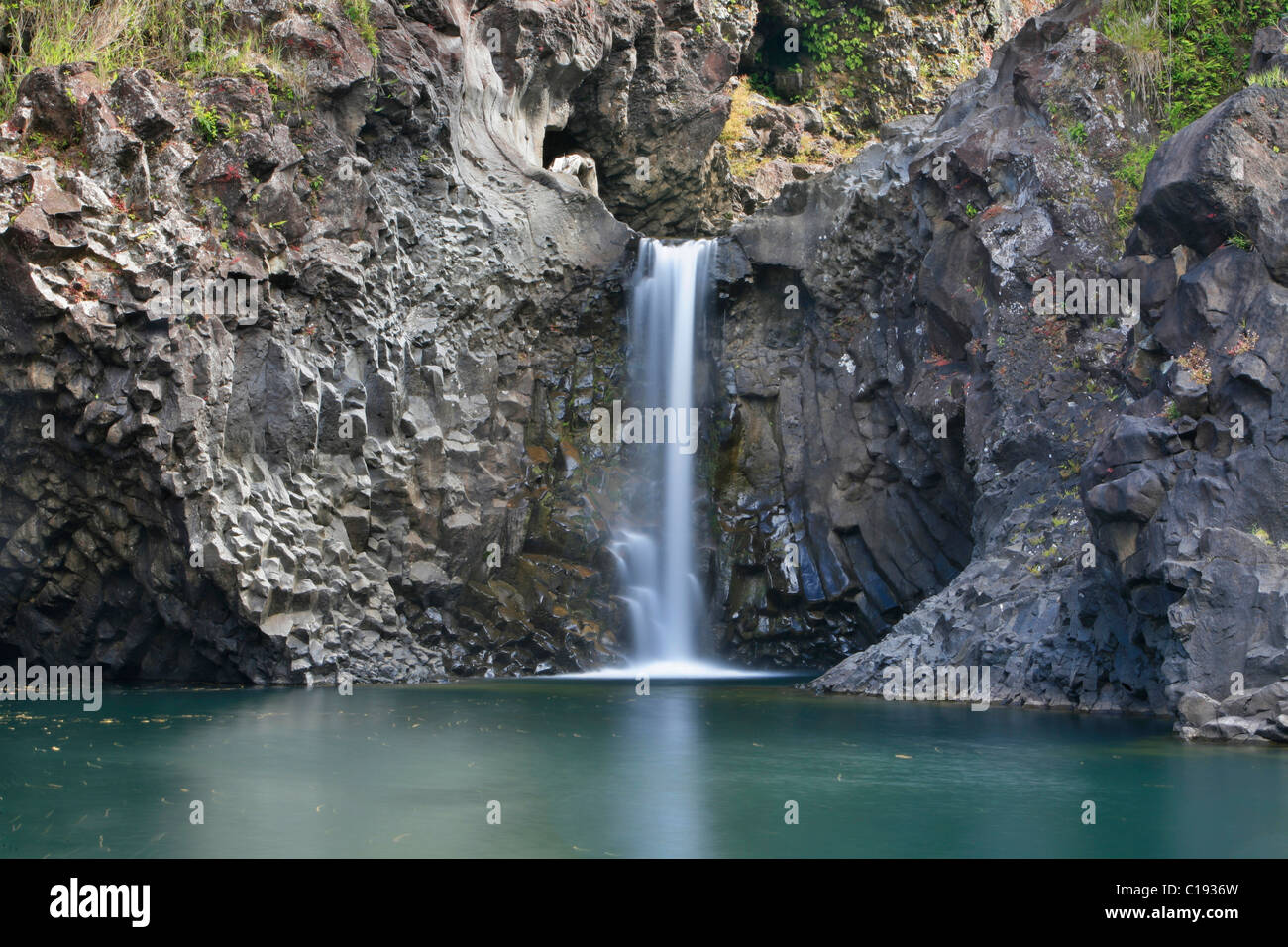 Pe'epe'e Falls near Boiling Pots, Hilo, Big Island, Hawai'i, Hawaii