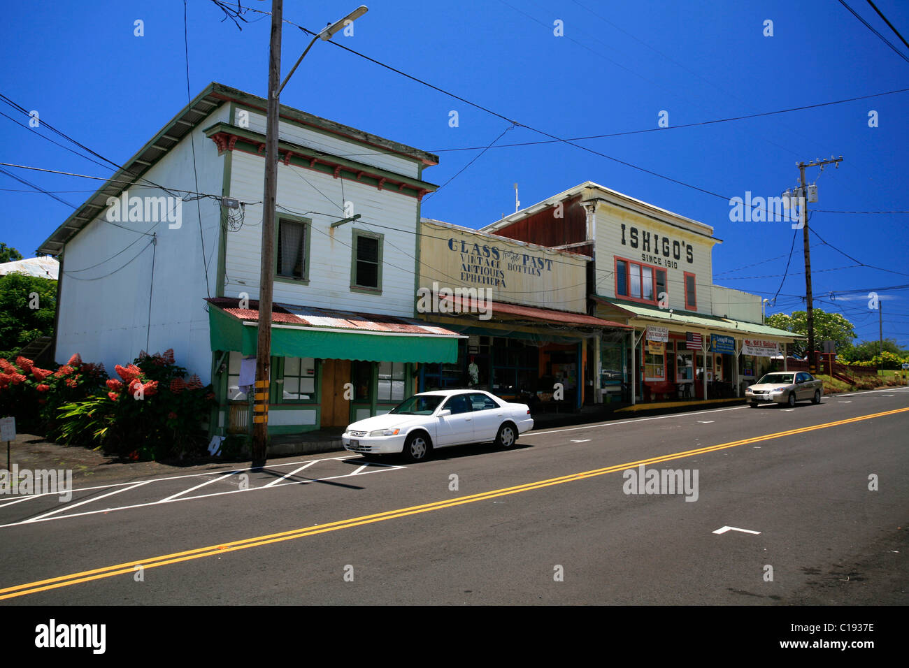 Historic old village of Honomu, former sugarcane town, Big Island