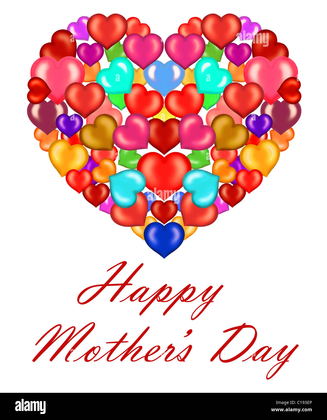 Mother's Day heart made of small coloured hearts Stock Photo Alamy