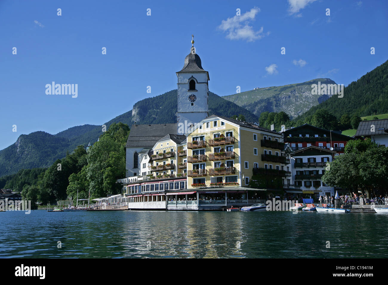 St. Wolfgang on Wolfgangsee Lake, Salzkammergut resort area, Upper Austria, Europe Stock Photo
