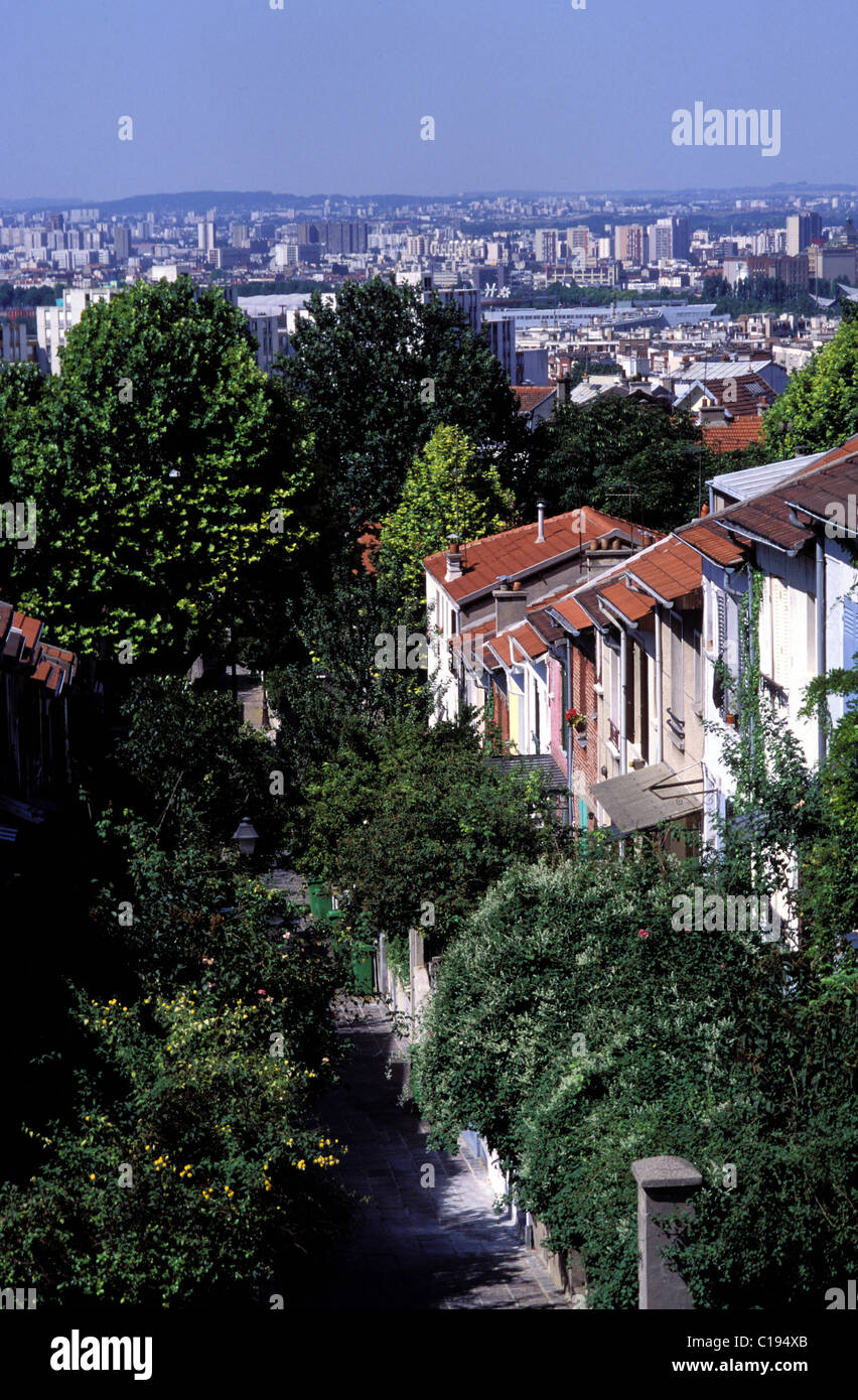 France, Paris, Felix Faure Street in the Mouzaia area Stock Photo