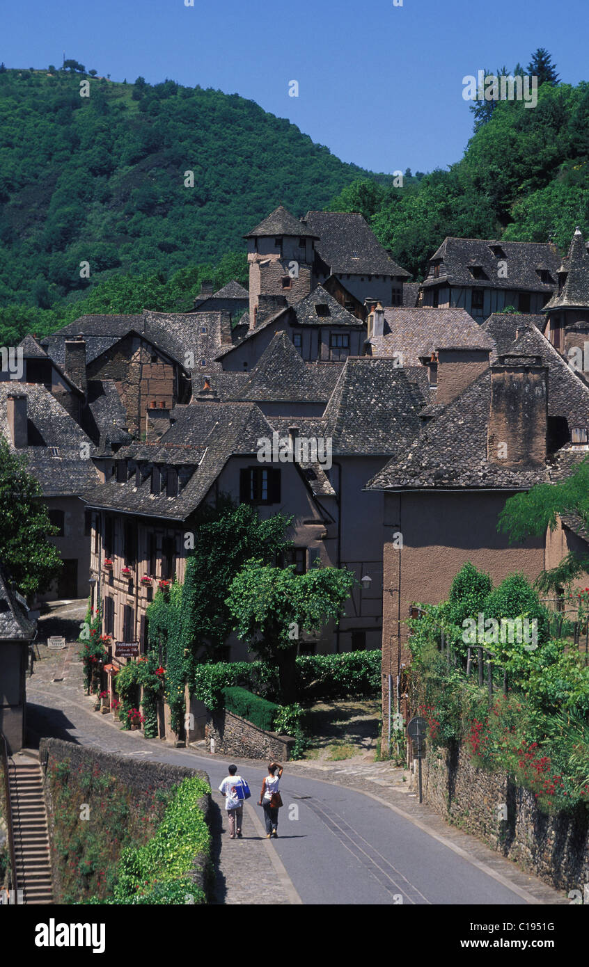 France Aveyron Conques village in the heart of Ouche valley labelled