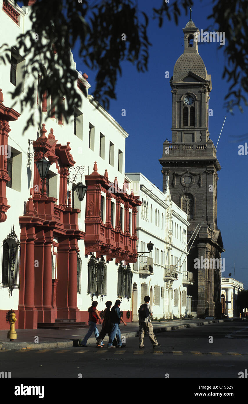 Chile, Coquimbo region, the colonial city of La Serena, buildings around Plaza de Armas Stock Photo