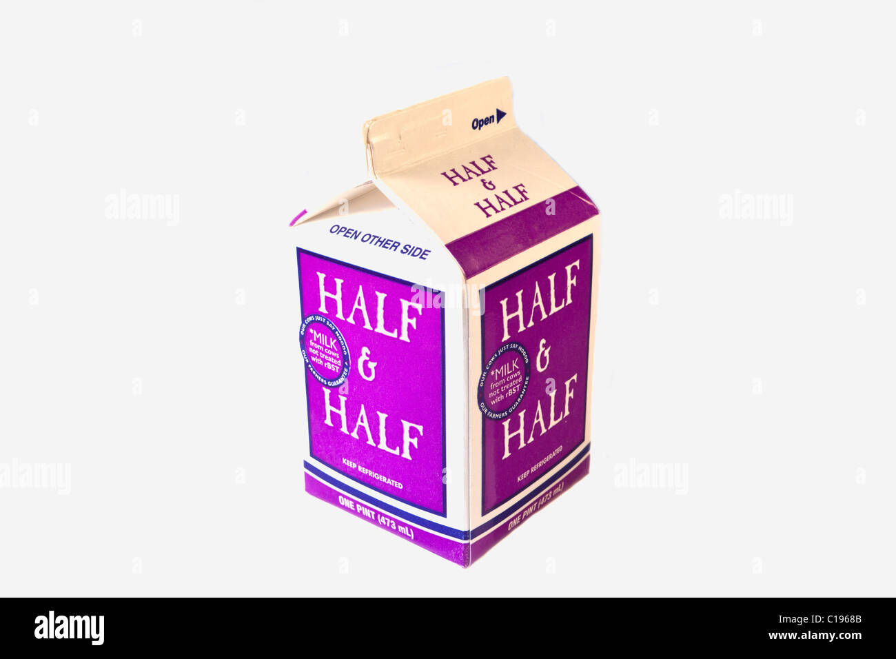 A container of Half and Half Stock Photo Alamy