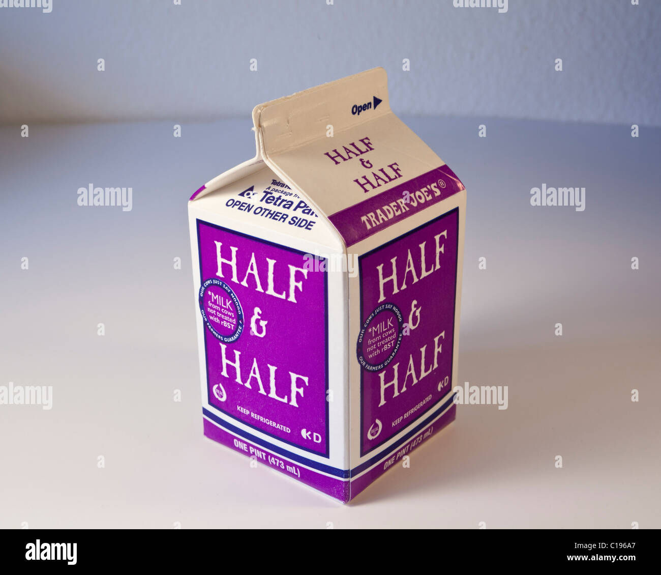 A half and half container Stock Photo Alamy