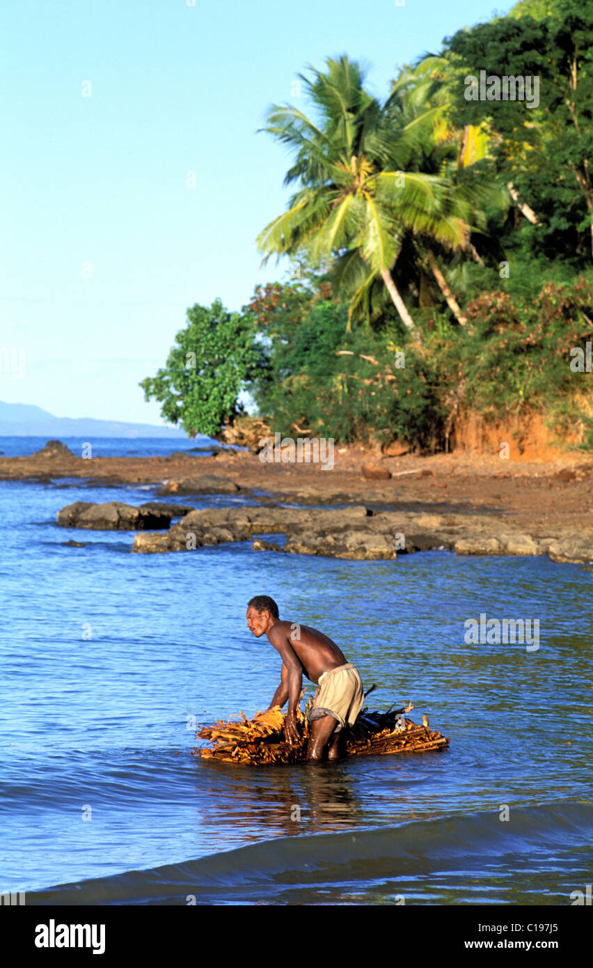 Madagascar, Nosy Be Island, Ambatoloaka, racks for fishing Stock Photo