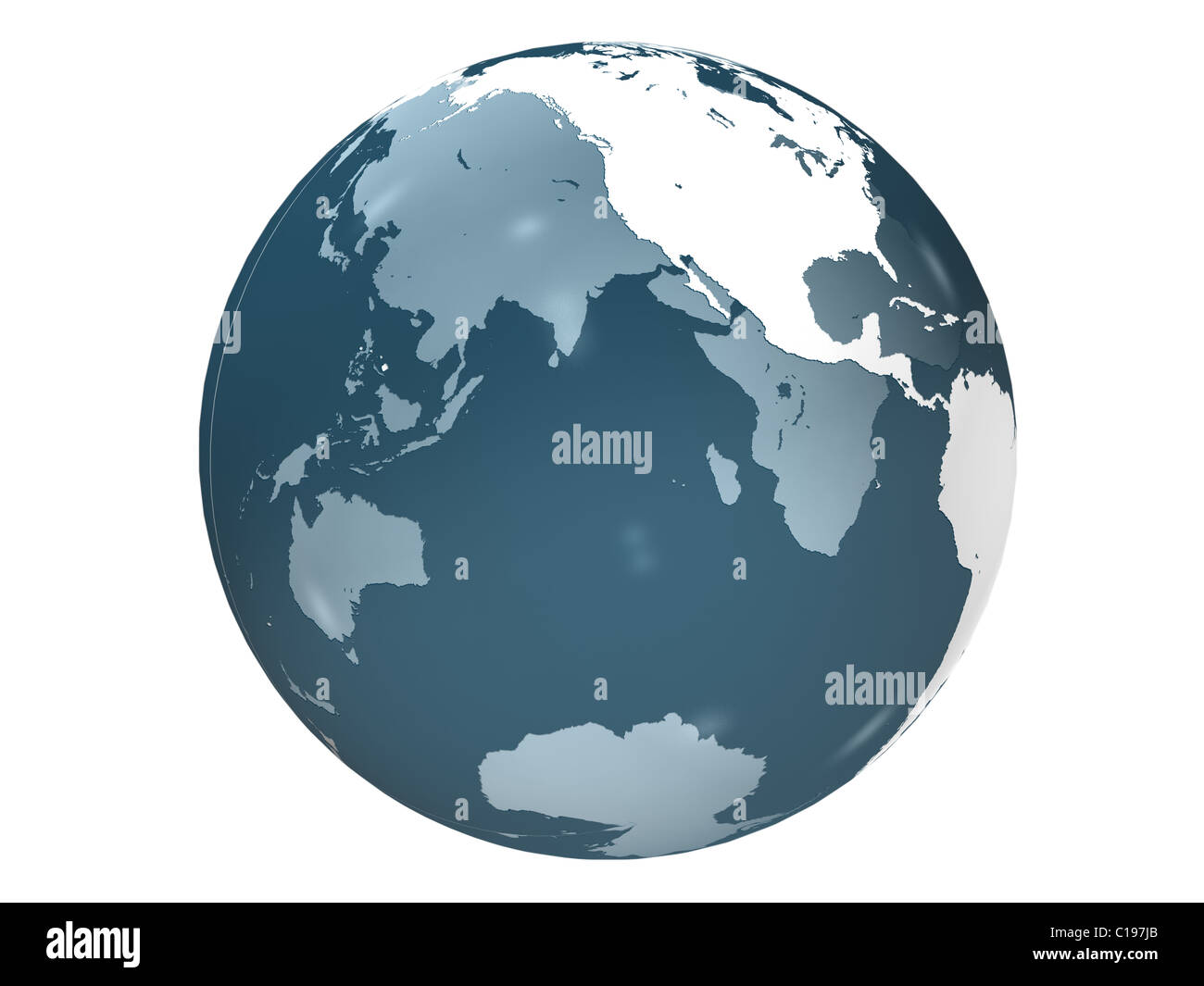 3d Rendering Of Earth Globe Of Glass Material Stock Photo Alamy