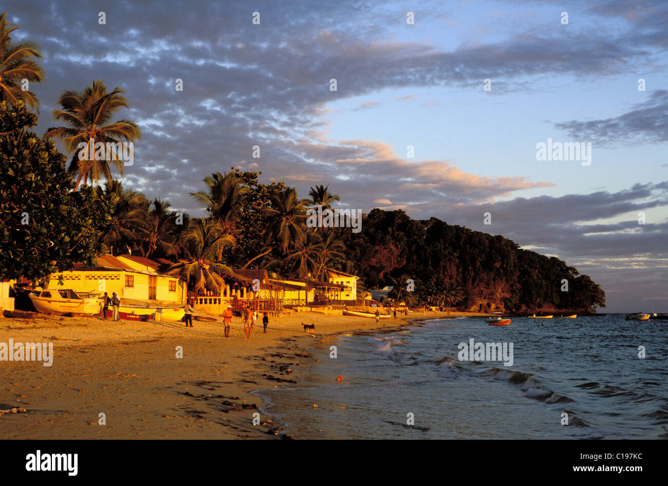 Madagascar, Nosy Be Island, the beach of Ambatoloaka Stock Photo