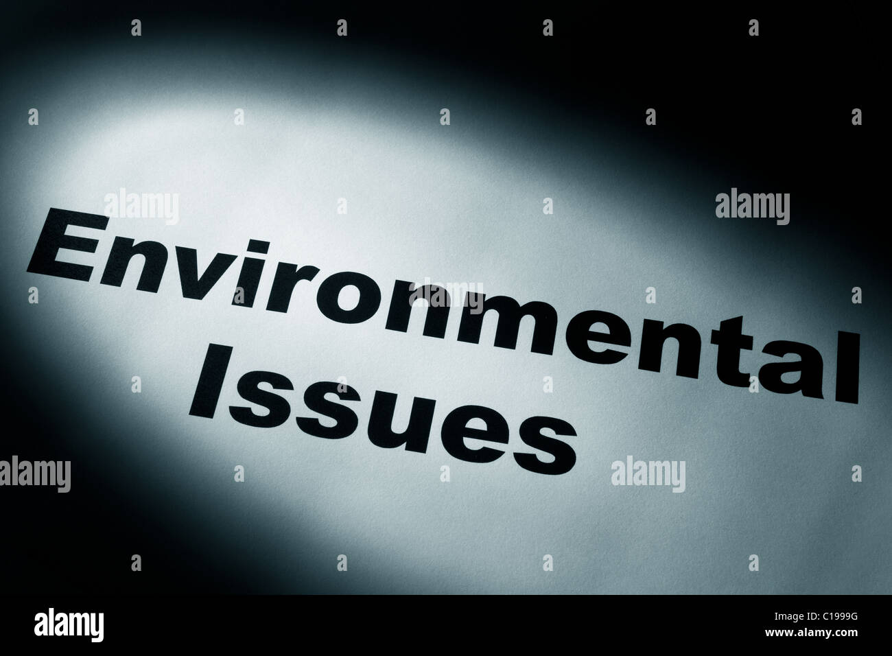 light and word of Environmental Issues for background Stock Photo
