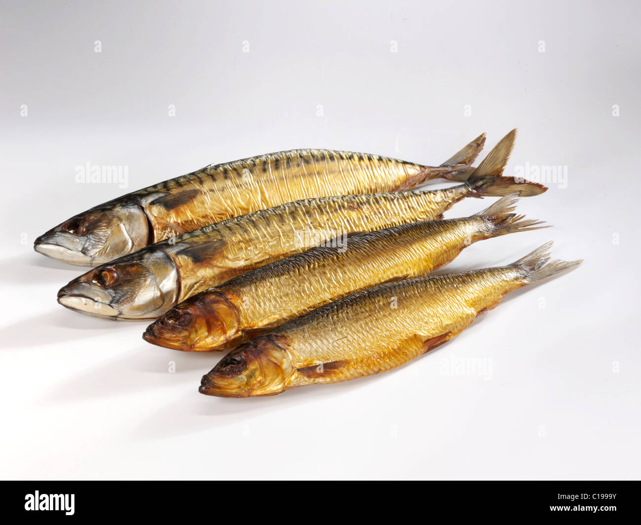 Smoked mackerel and herrings Stock Photo Alamy