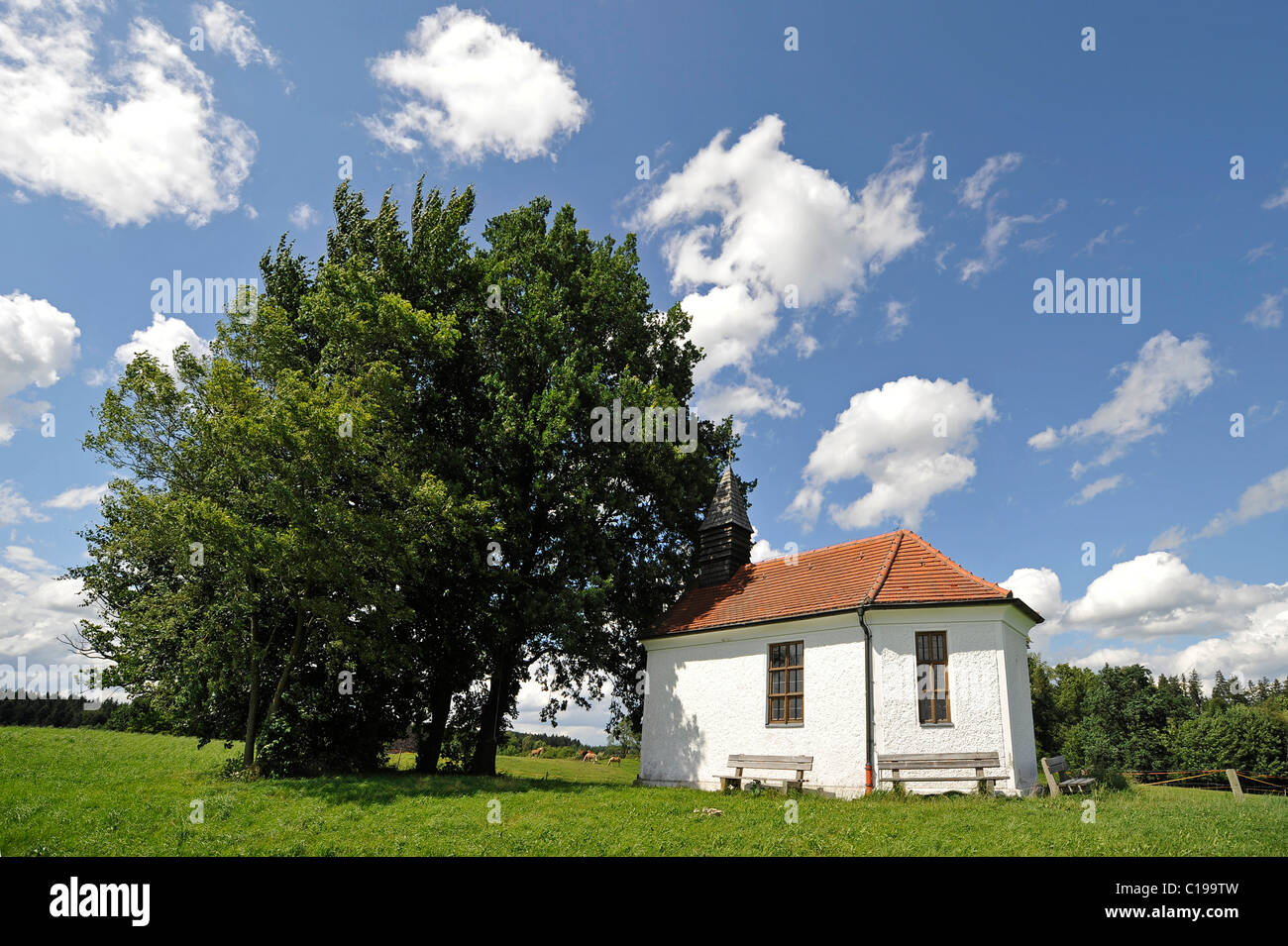 Chapel near Aschbach, Bavaria, Germany, Europe Stock Photo