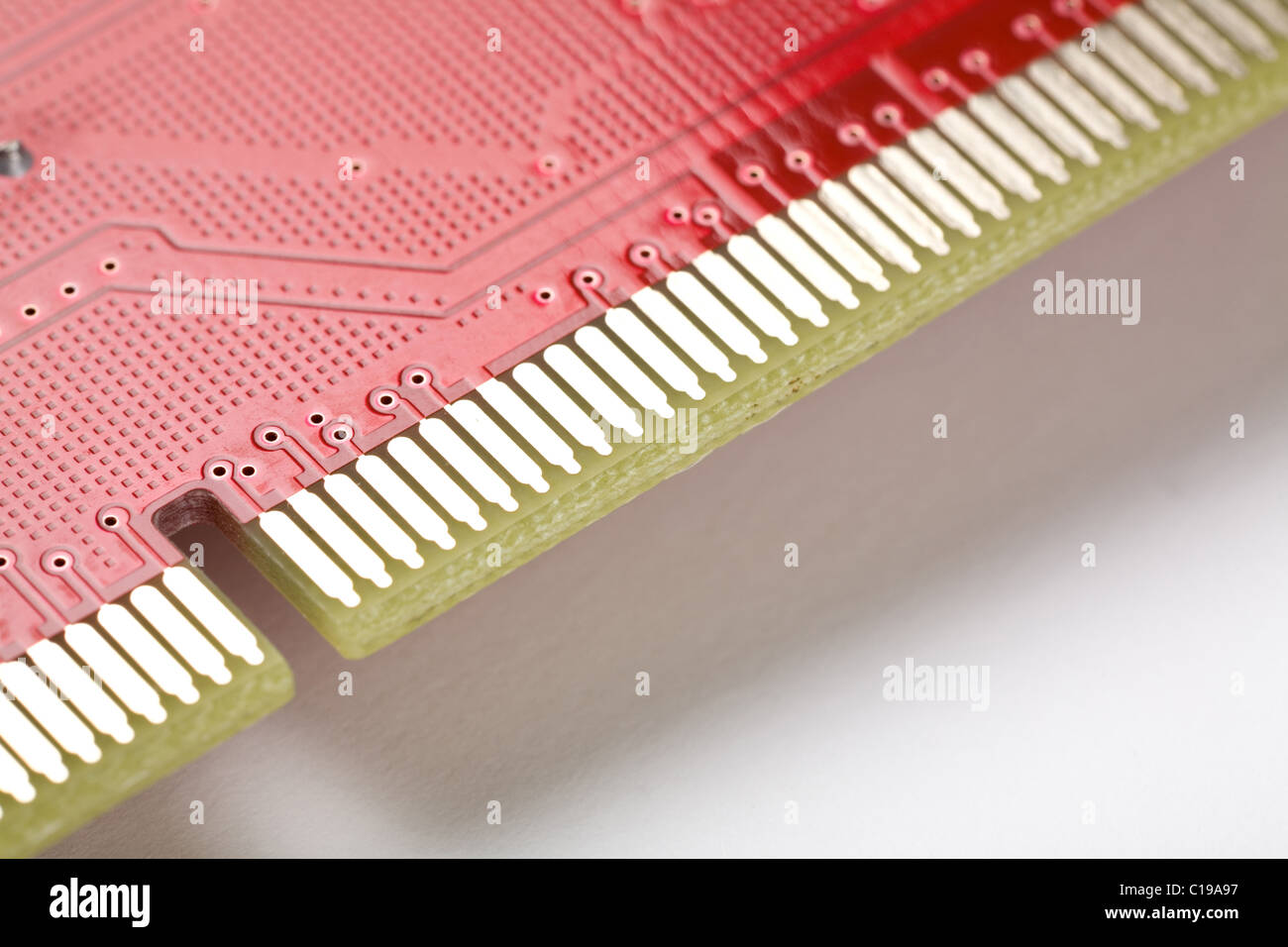 Red Circuit Board close up shot for background Stock Photo - Alamy