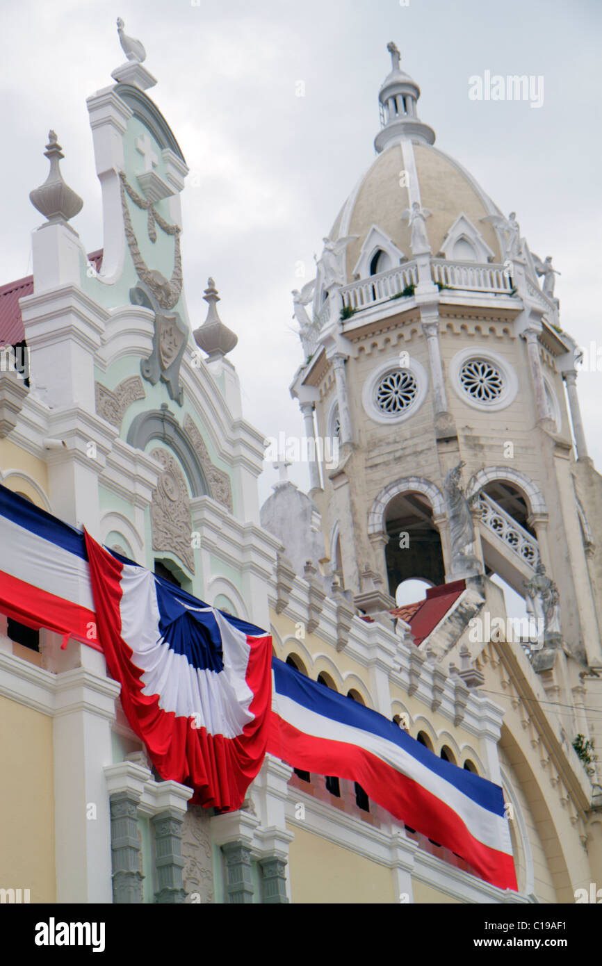 Panama,Latin,Central America,Panama City,Casco Viejo,San Felipe,Plaza Bolivar,restoration,preservation,Bolivar Palace,government building,foreign mini Stock Photo