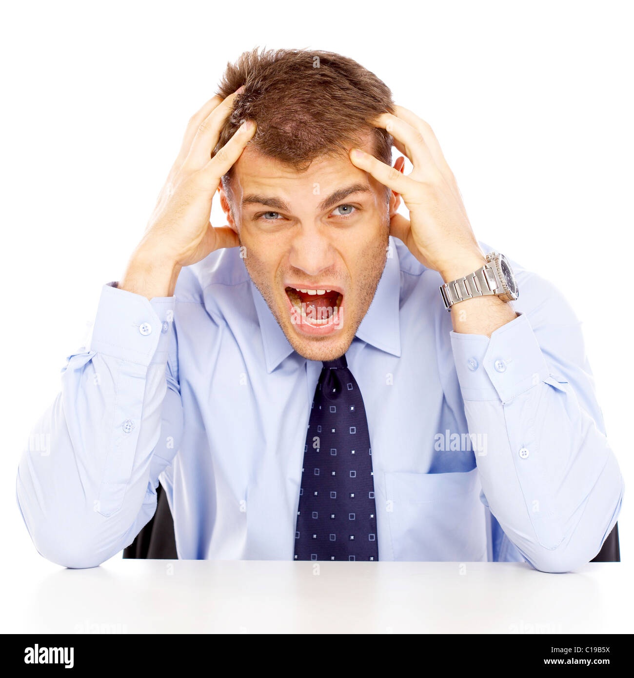 Portrait of business man isolated on white background Stock Photo - Alamy