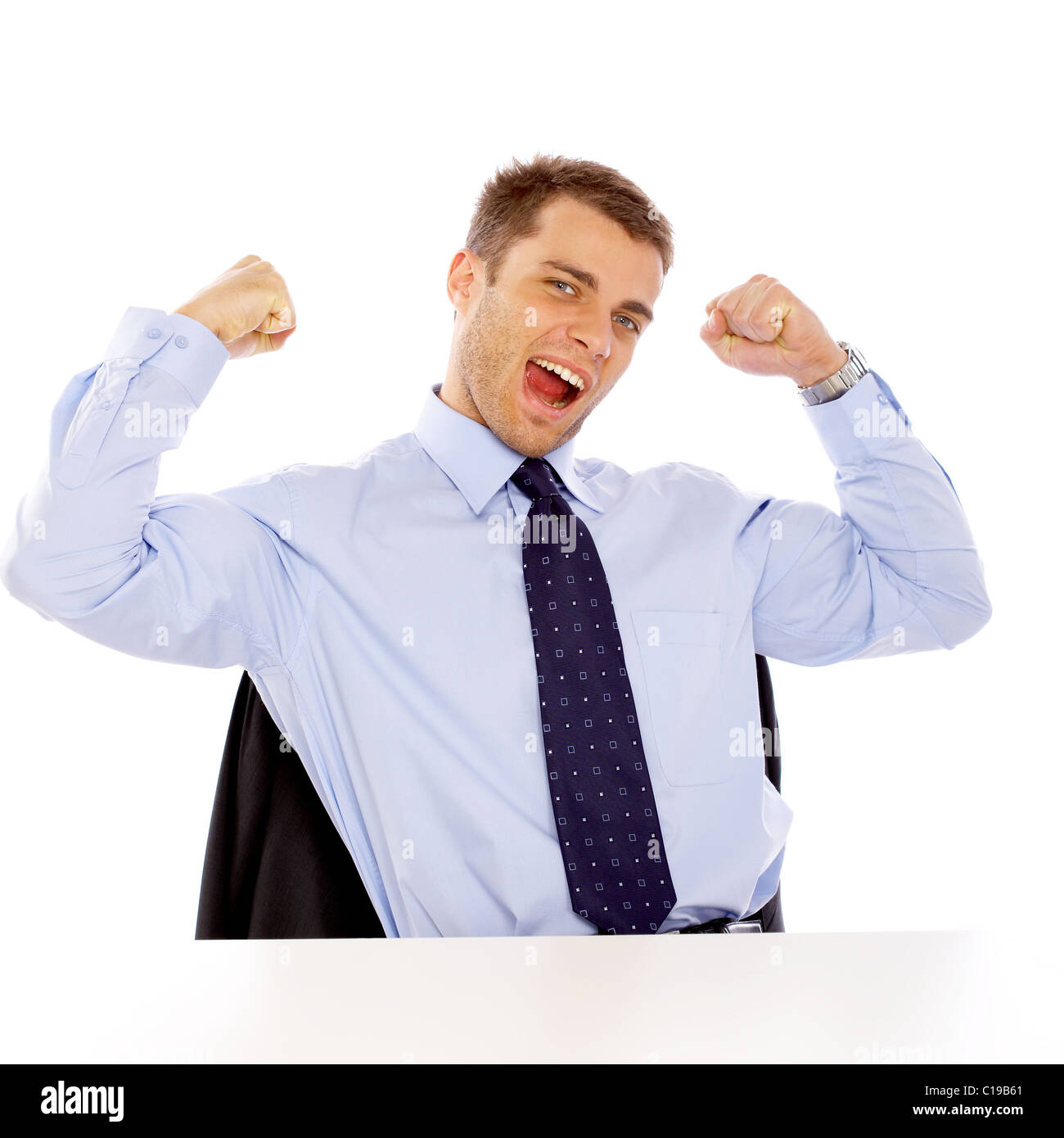 Portrait of business man isolated on white background Stock Photo - Alamy