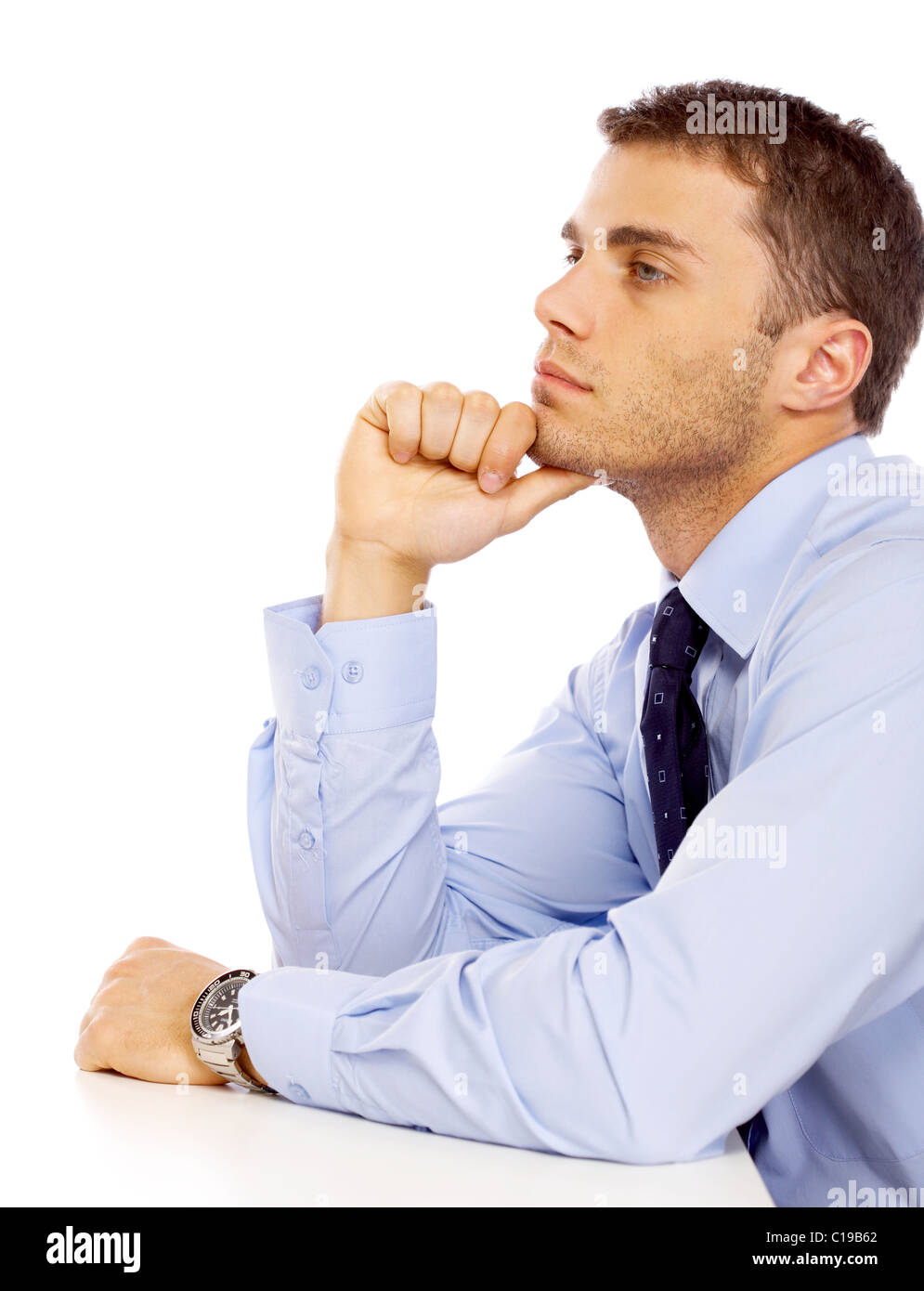 Portrait of business man isolated on white background Stock Photo - Alamy