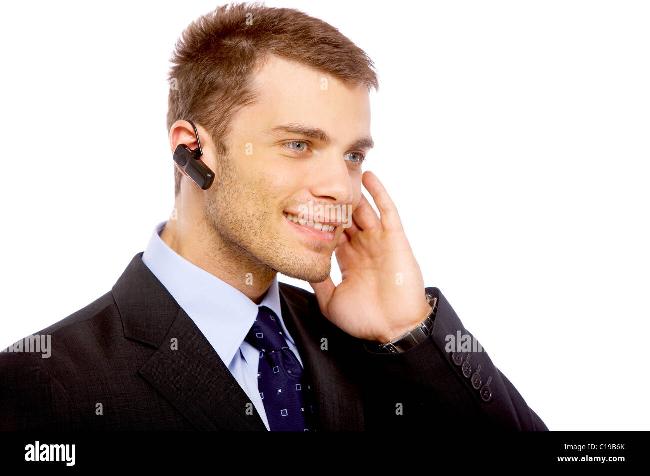 Portrait of business man isolated on white background Stock Photo - Alamy