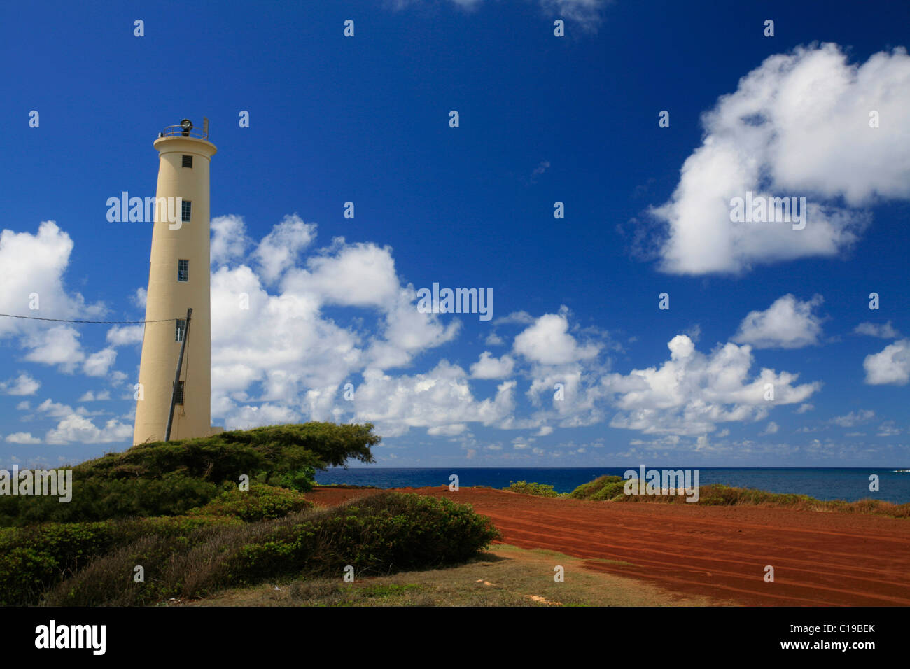 Ninini Point and lighthouse, Lihue, Kaua'i Island, Hawaii, USA Stock Photo