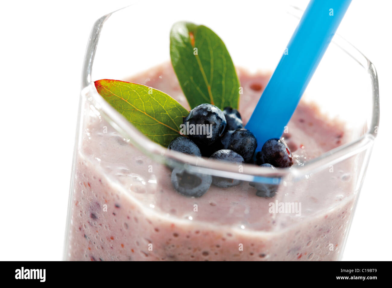 Blueberry milkshake Stock Photo