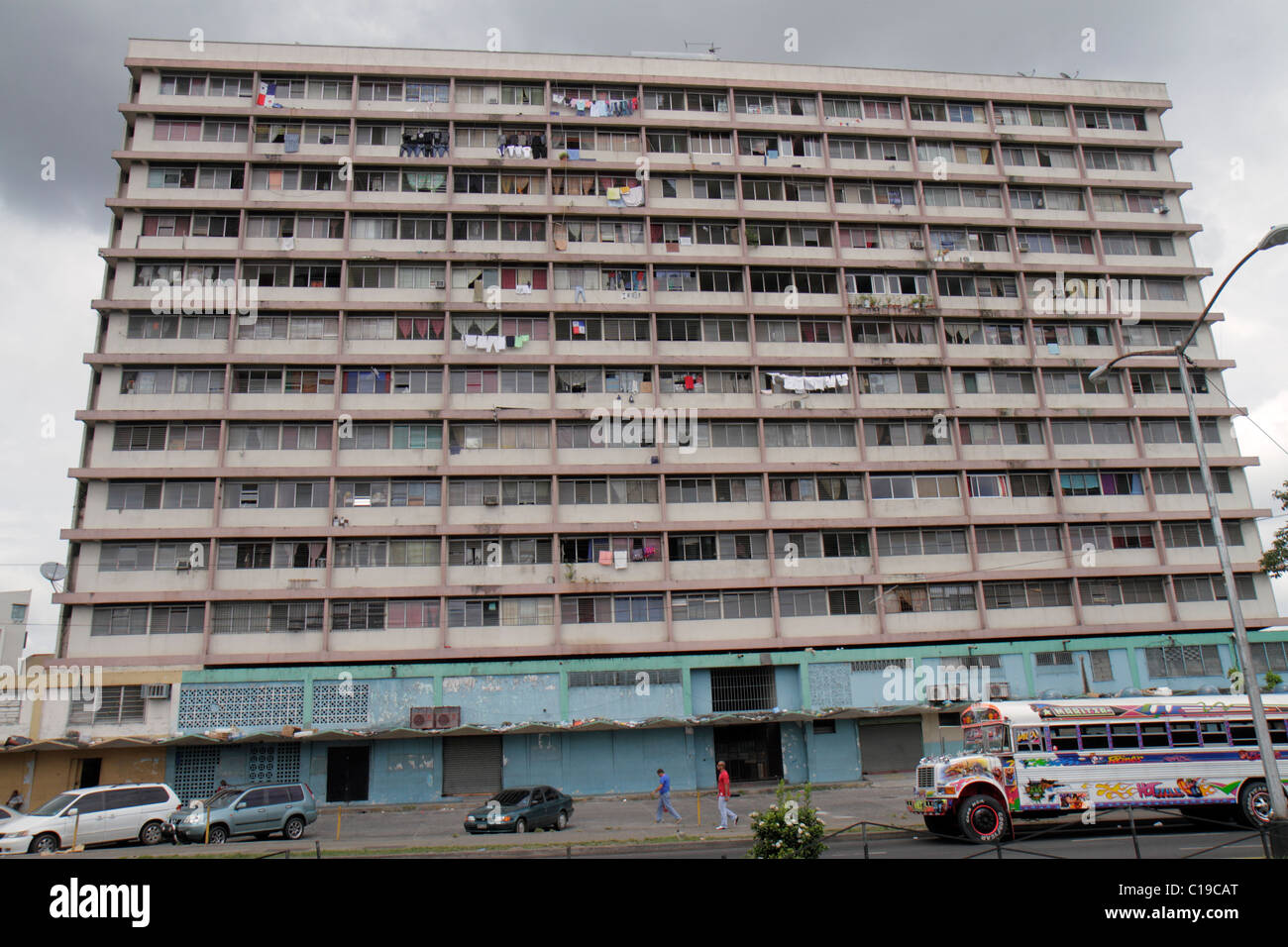 Panama City Ancon High Rise Apartment Building Tenement Slum Housing Clothes Line Run Down Urban Decay Poverty Disrepair Panama City Ancon High Rise Apartment Building Tenement Slum Housing Clothes Line Run Down Urban Decay Poverty Disrepair