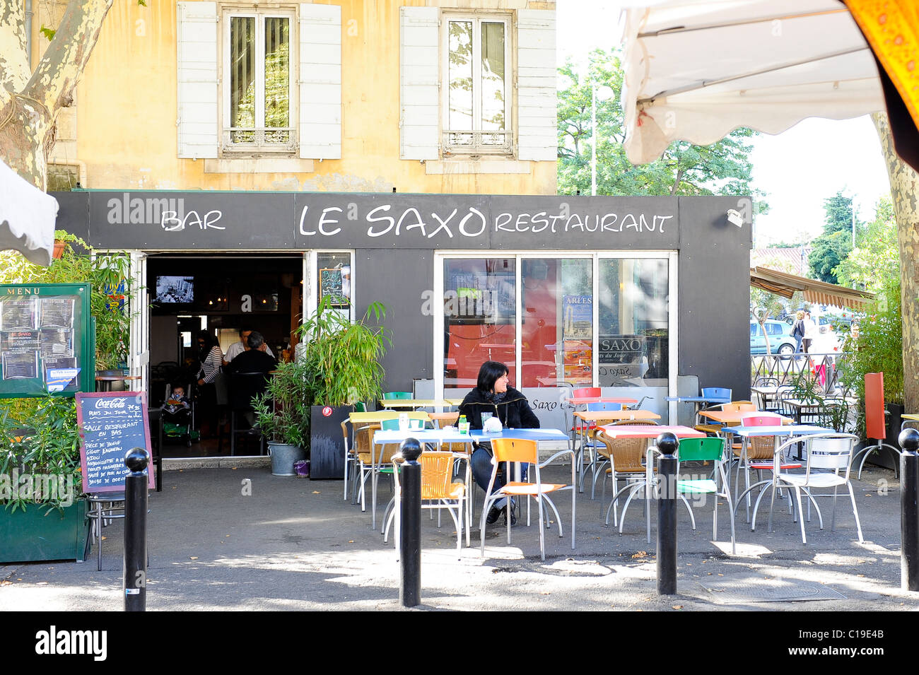 Bar Le Saxo Arles Stock Photo Alamy