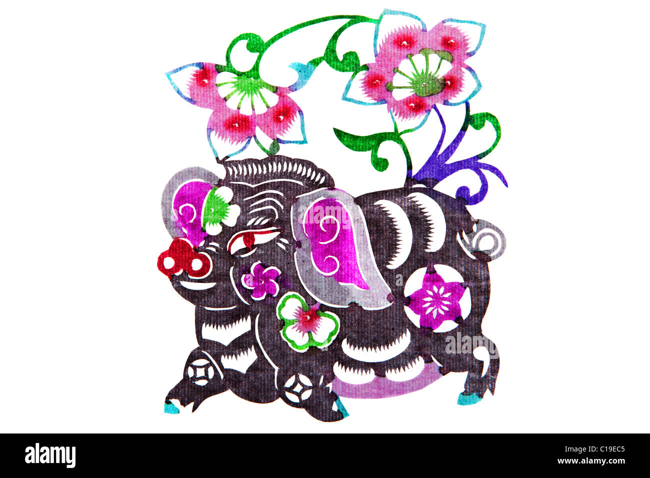 Paper cut chinese rabbit year hi-res stock photography and