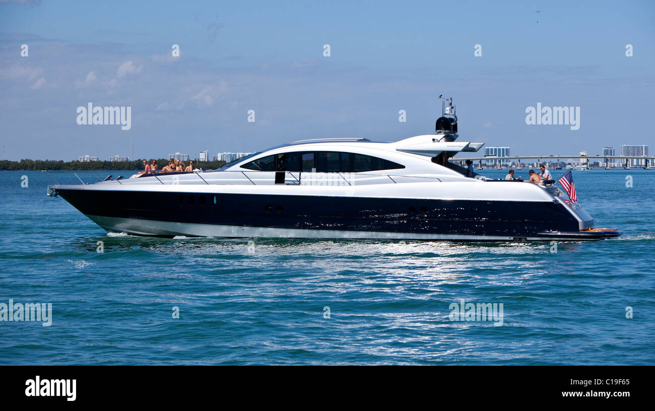 Yacht in the sea, Miami, Florida, USA. Stock Photo