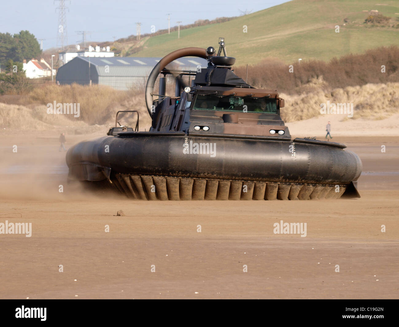 Royal marines hovercraft, Devon, UK Stock Photo