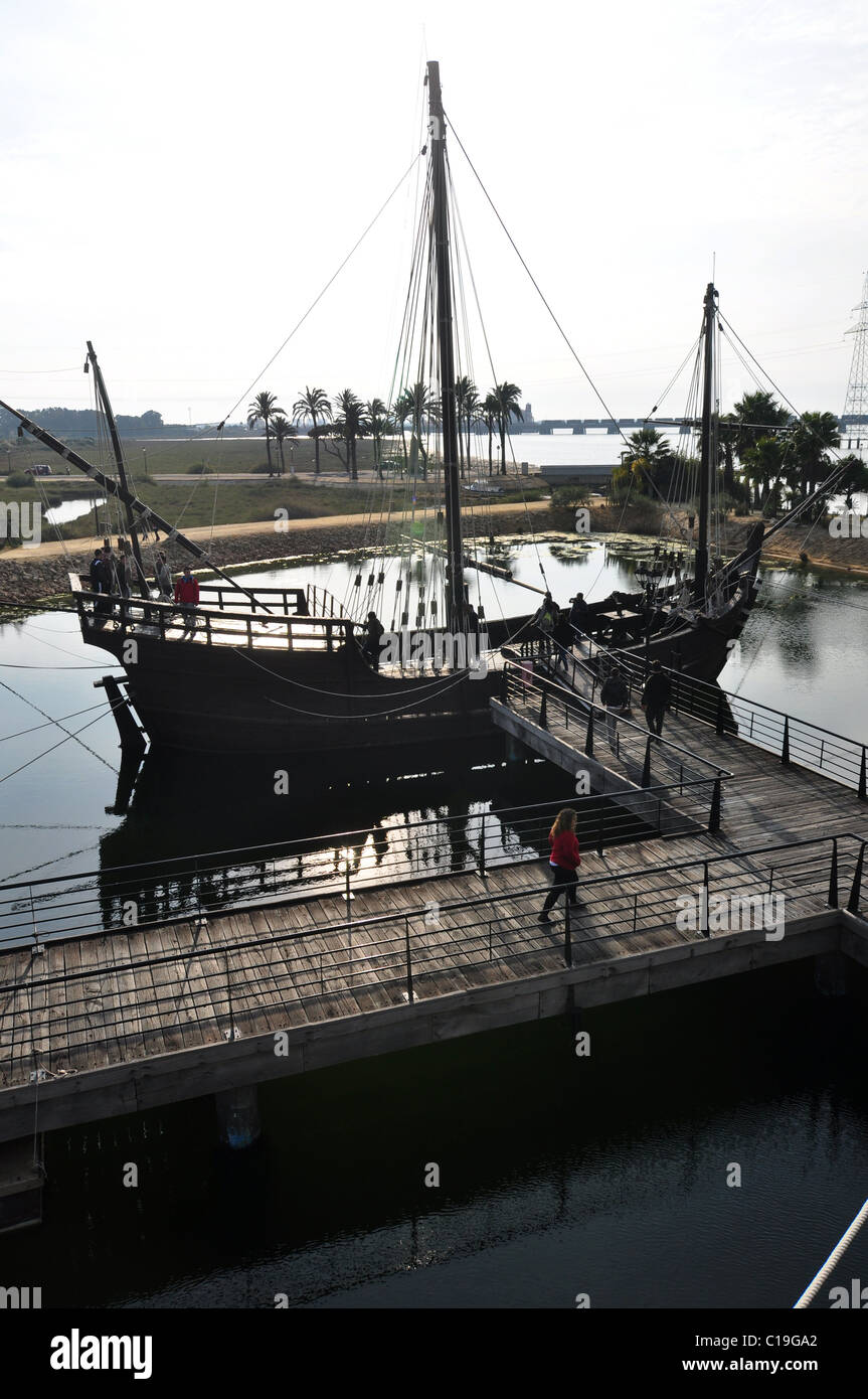 Columbus ships replicas Stock Photo Alamy