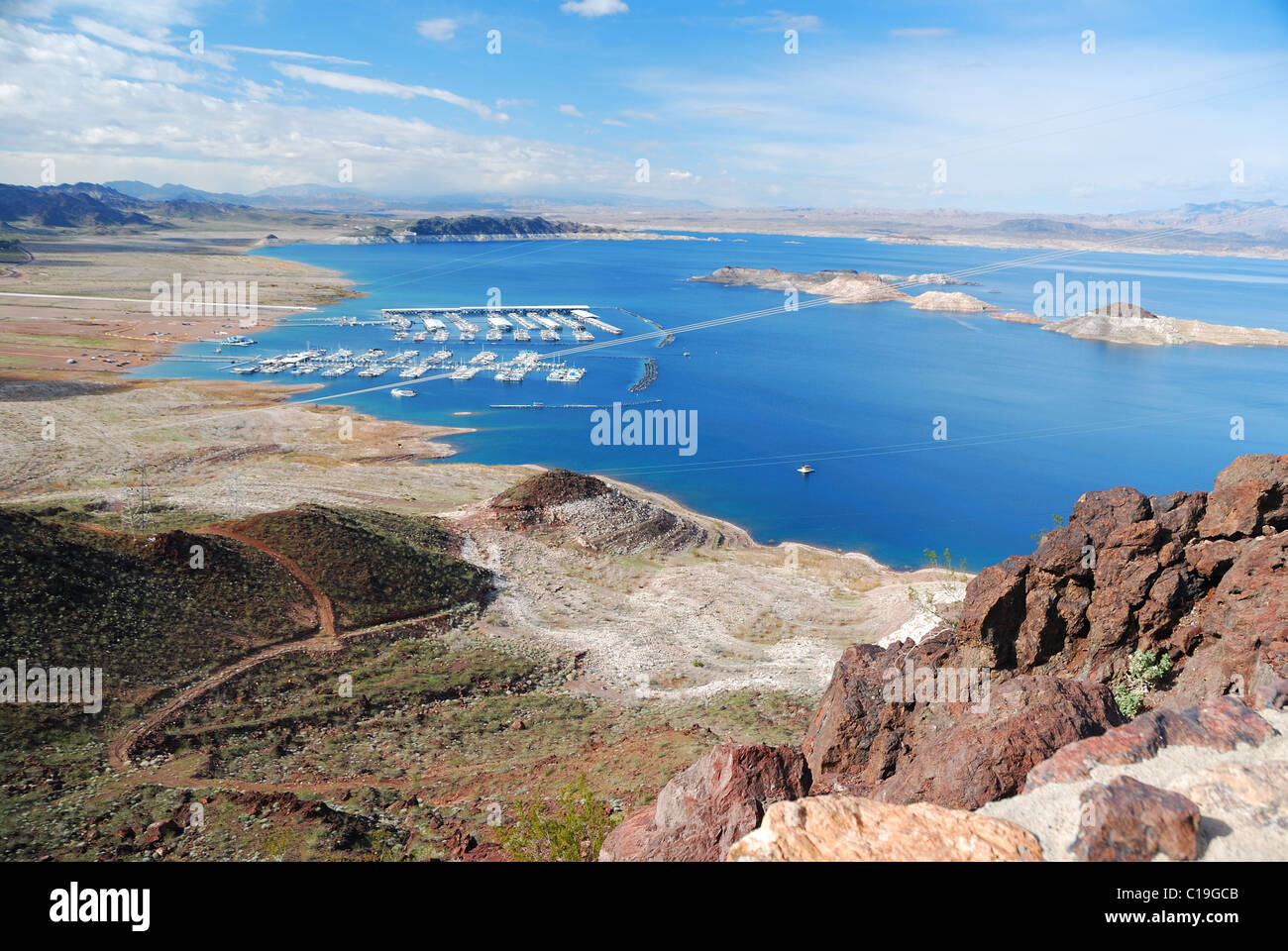 Lake mead panorama on Colorado River. Lake mead is the largest