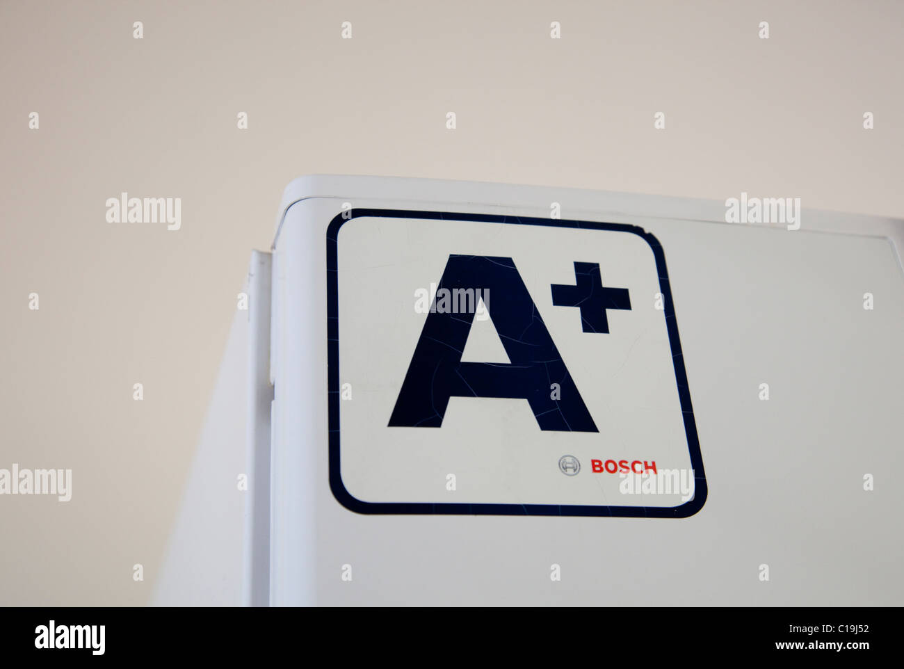 A+ energy efficiency rating mark on Bosch refrigerator Kenya Stock
