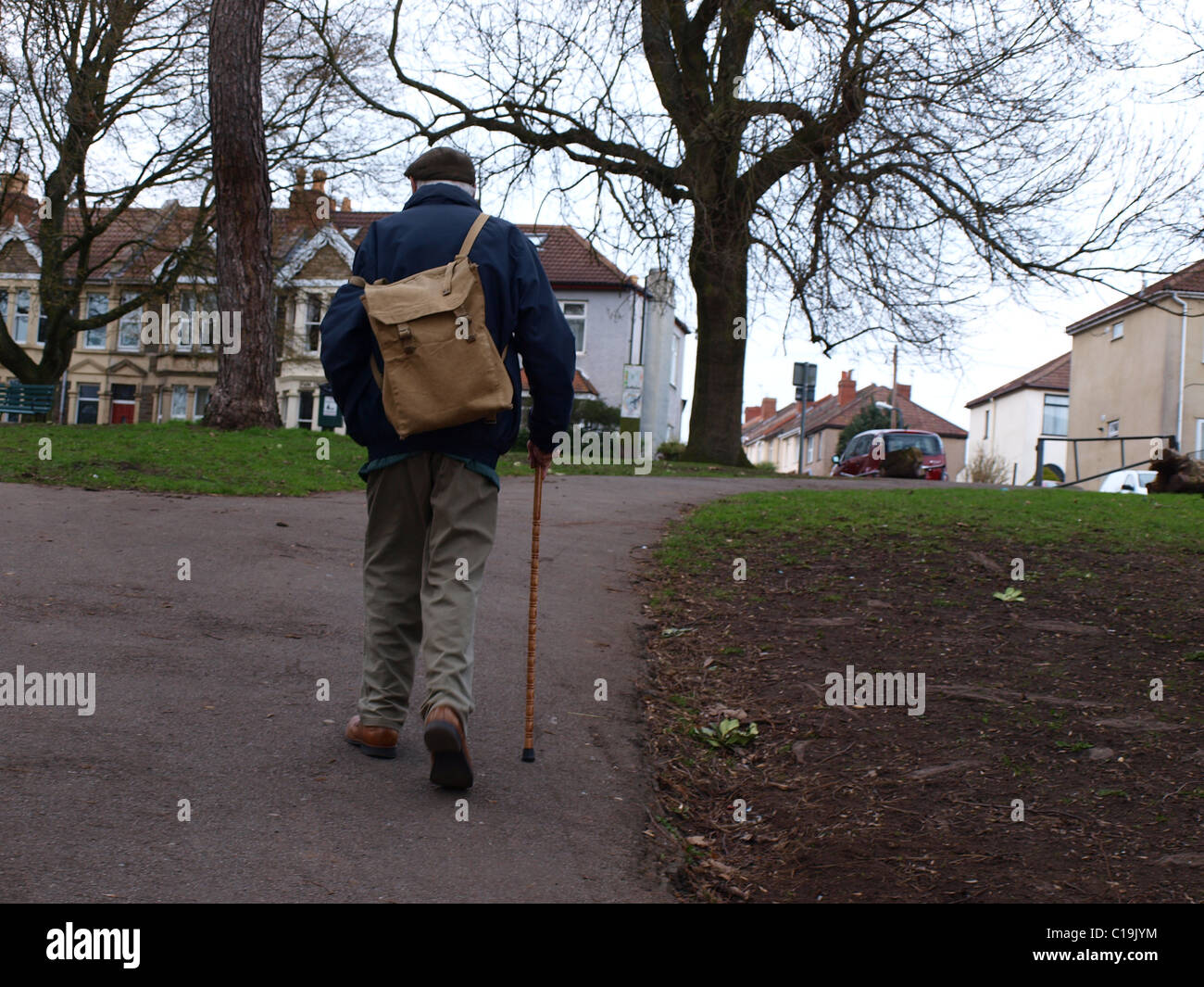 Old Man Walking Stick Bag High Resolution Stock Photography and Images ...