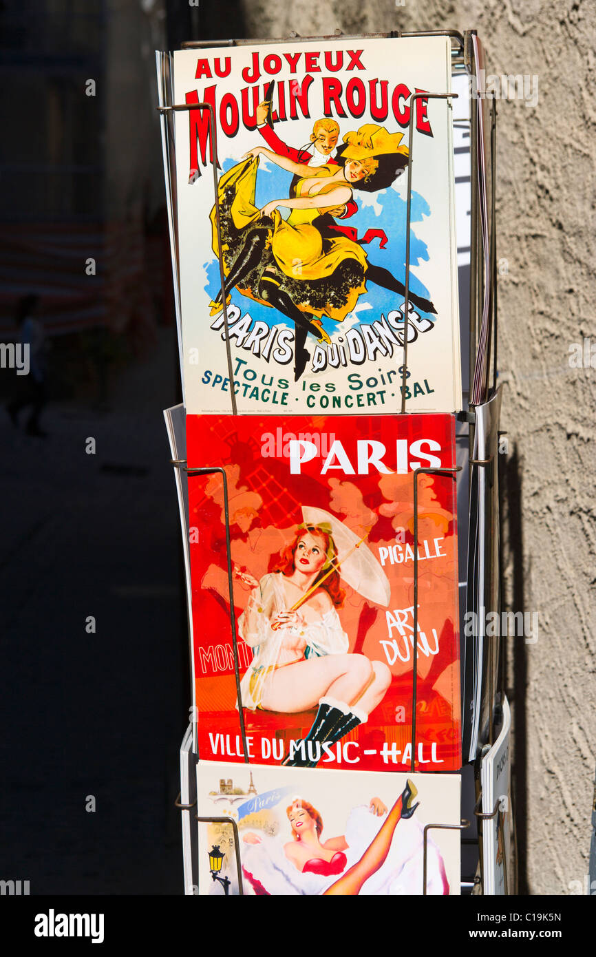 Classic French posters for sale in Carcassonne, Languedoc, France Stock
