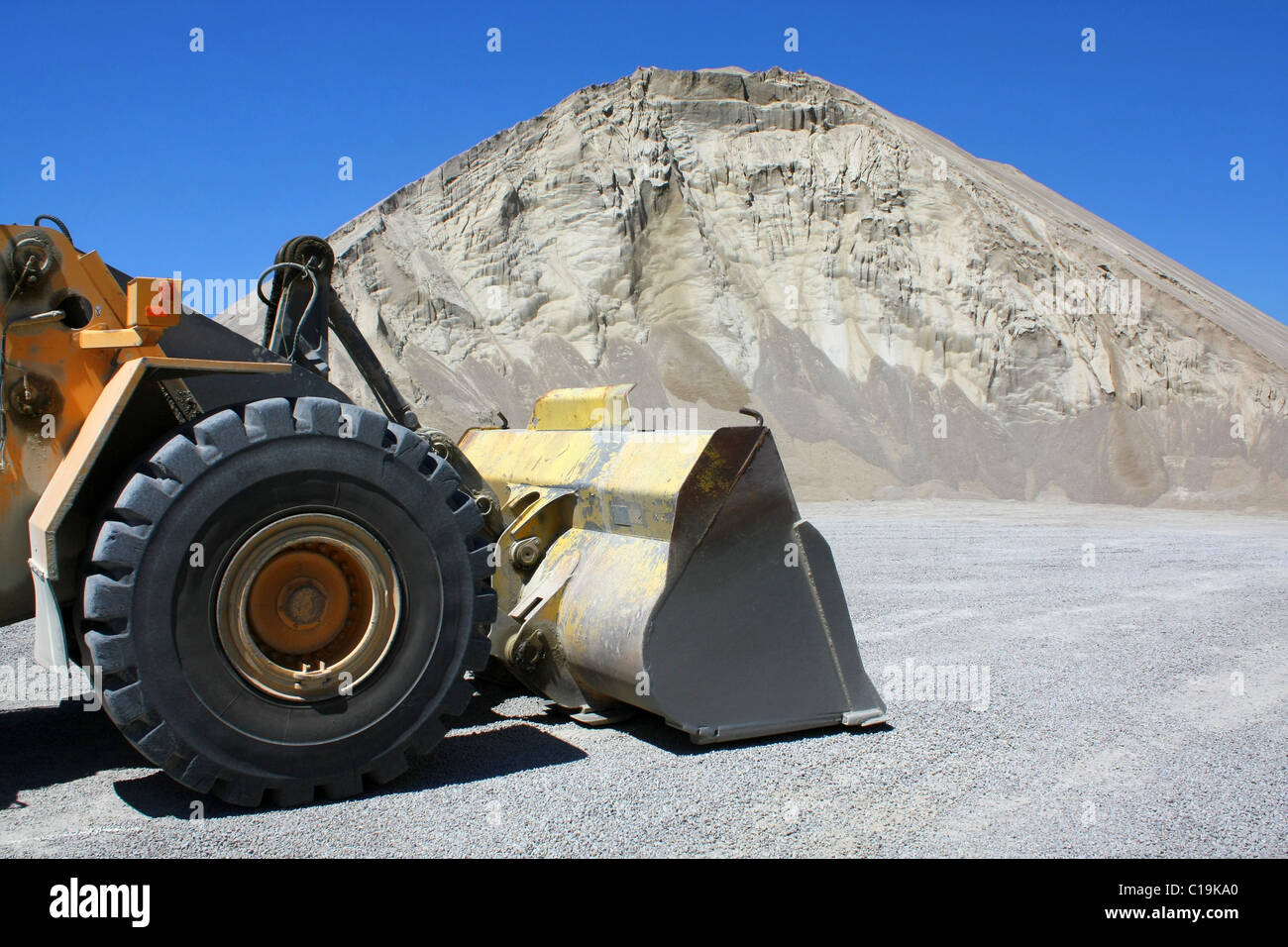 bulldozer in sand-pit Stock Photo