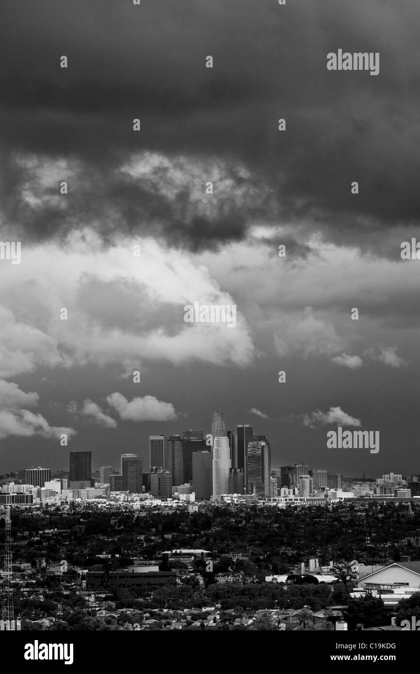 LA skyline from Baldwin Hills, Los Angeles County, California, United States of America Stock Photo