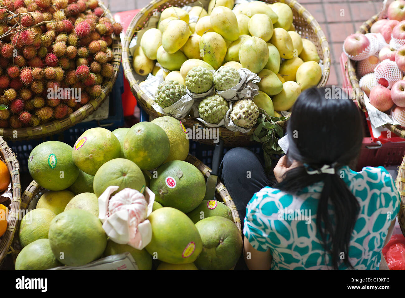 Fresh fruit for sale in a street market, Hanoi, Vietnam Stock Photo Alamy