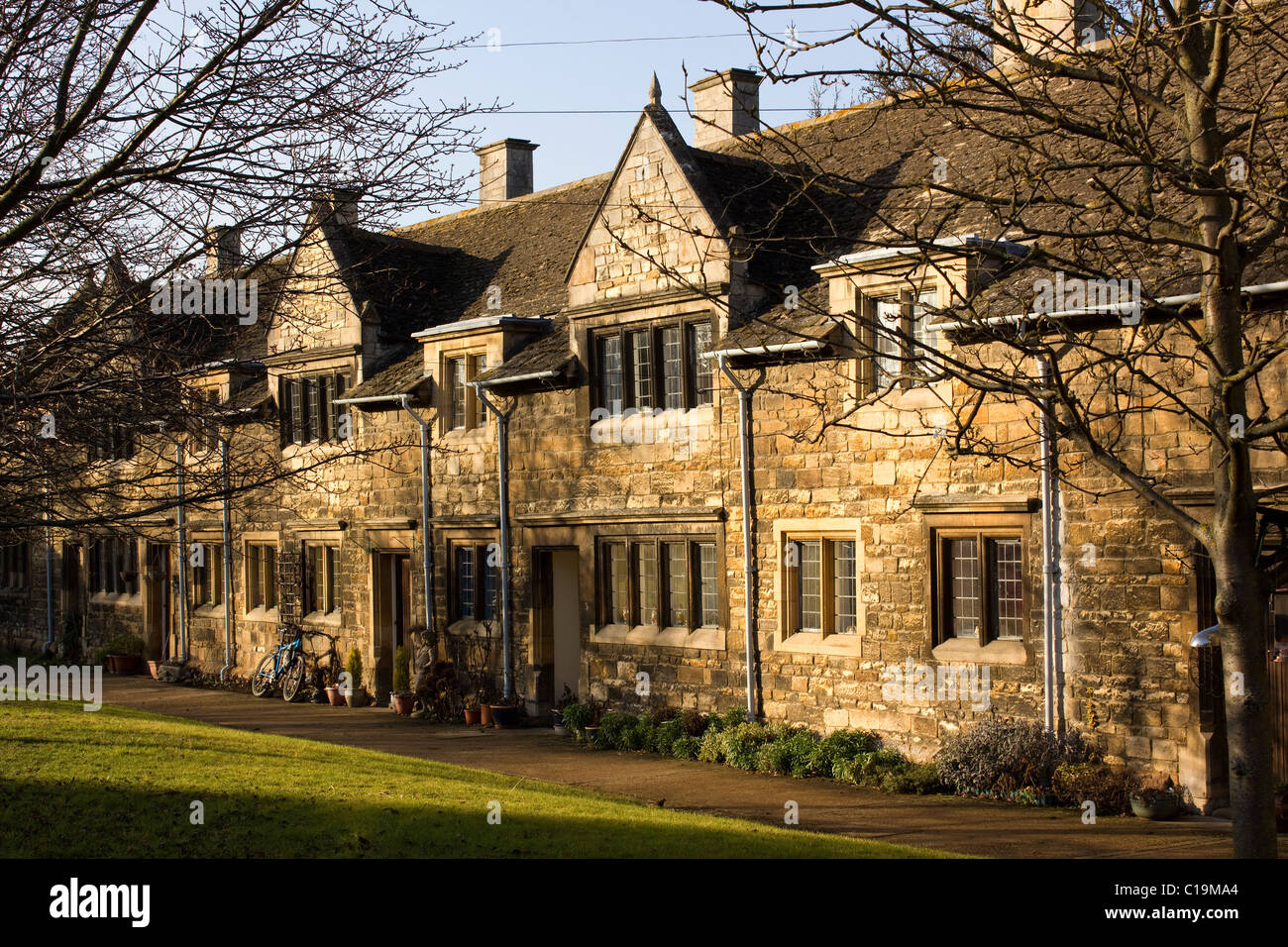 Old Almshouses in Stamford, Lincolnshire, England, UK Stock Photo