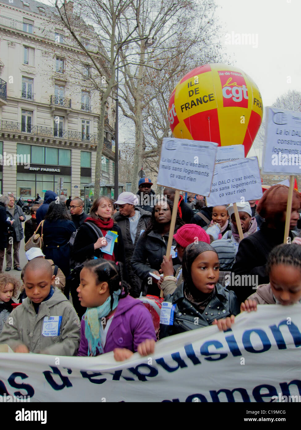 Paris, France, Crowd African Migrant Families, NGO, Demonstration