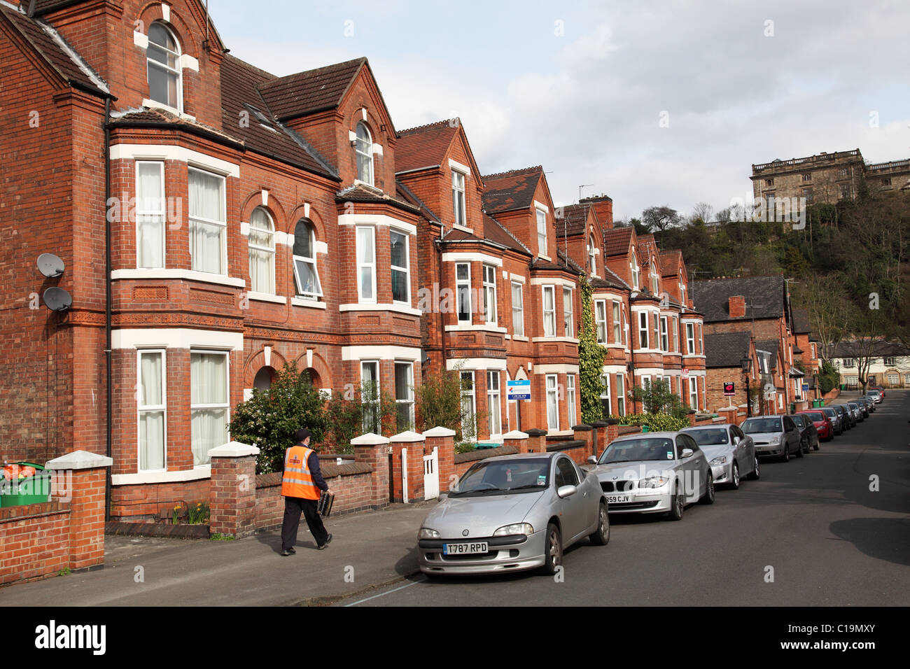 Homes on a residential street in the Park Estate, Nottingham, England, U.K. Stock Photo