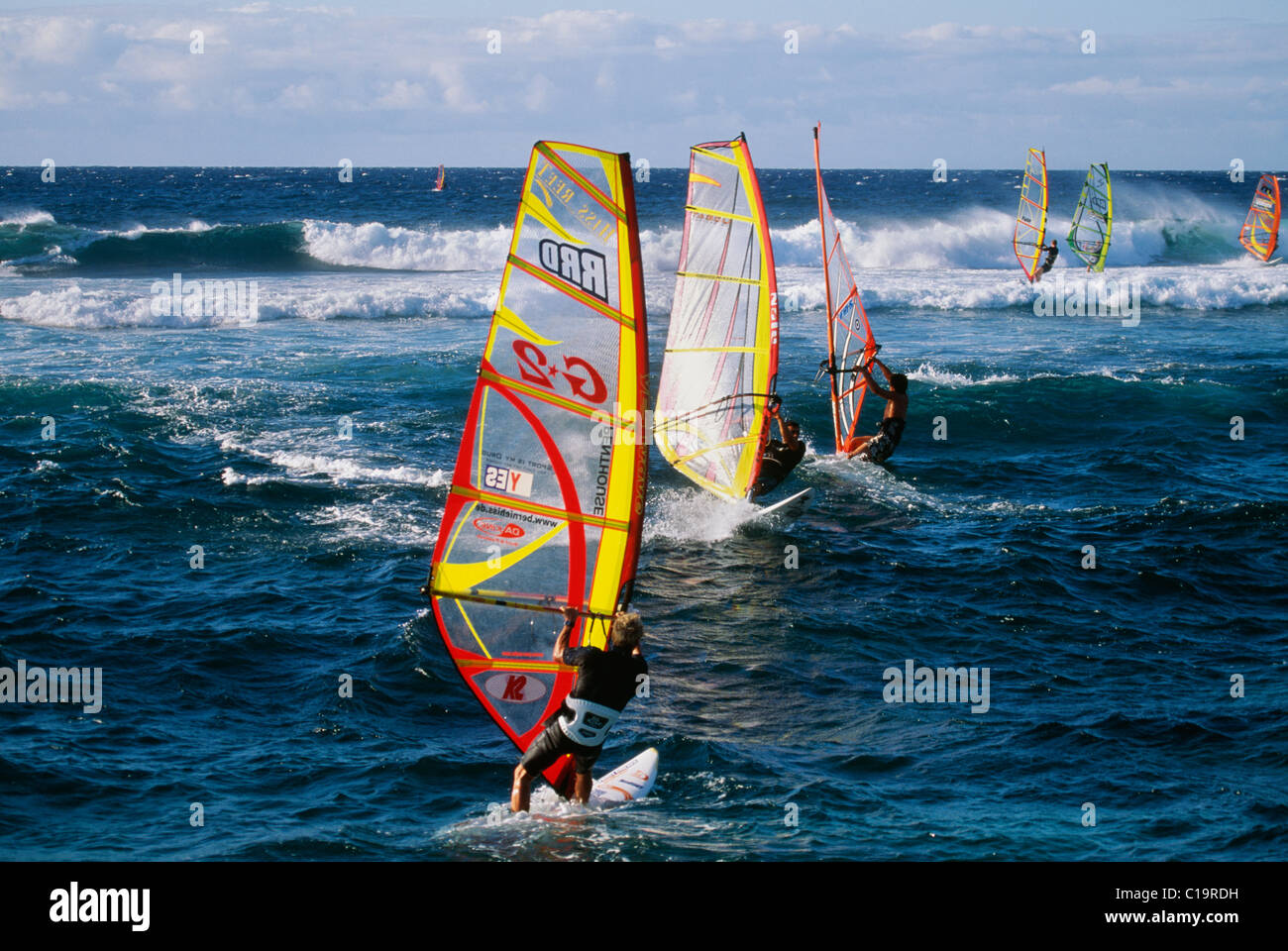 Windsurfing, Hookipa, Maui, Hawaii Stock Photo Alamy