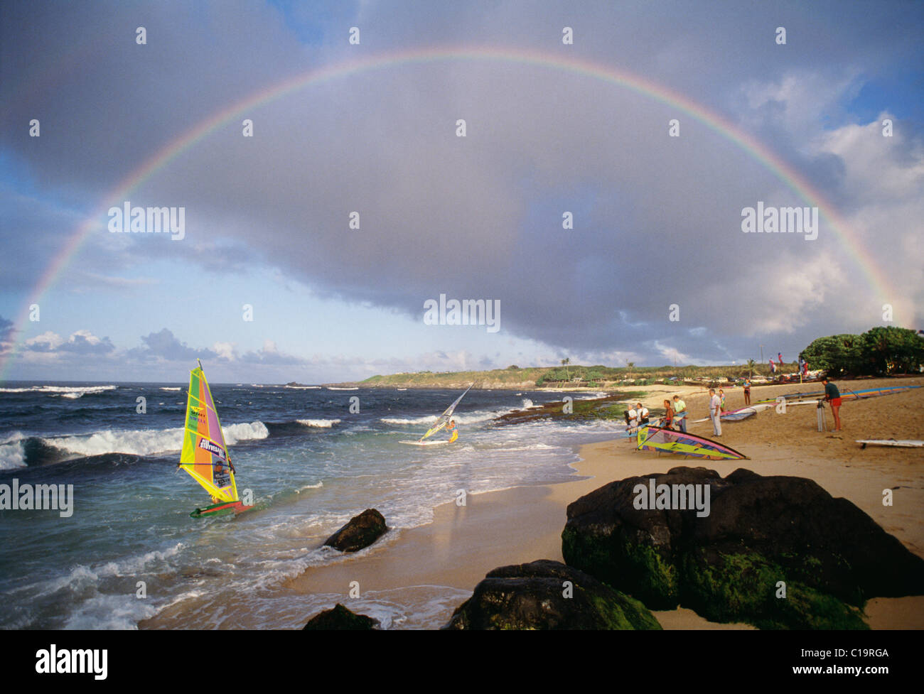 Windsurfing, Hookipa, Maui, Hawaii Stock Photo Alamy