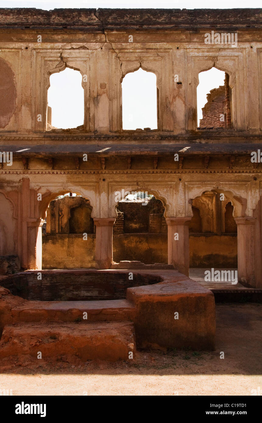 Ruins of a fort, Orchha Fort, Orchha, Madhya Pradesh, India Stock Photo